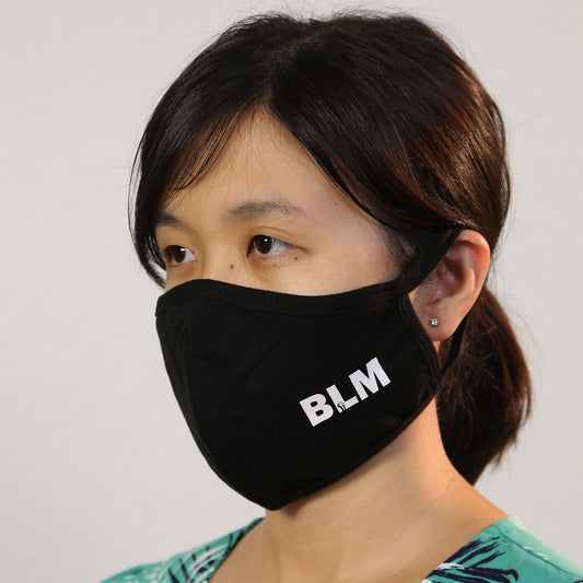 BLM Reusable Cloth Face Mask Covering, Black Lives Matter Letter Logo 2-Layer Cotton Outdoor Mask