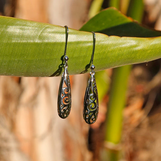 Hollow-out Silver Boho Chic Dangle and Drop Earrings - ZentralDesigns