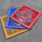 Tibetan Buddhist Ashtamangala Silk Brocade Shrine Table Cover Altar Cloth, 8”X8”, Blue/Red/Yellow