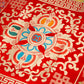 Multi-Color Tibetan Buddhist Ashtamangala Vajra Silk Brocade Shrine Table Cover Altar Cloth, 35”X35”