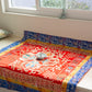 Multi-Color Tibetan Buddhist Ashtamangala Vajra Silk Brocade Shrine Table Cover Altar Cloth, 35”X35”