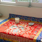 Multi-Color Tibetan Buddhist Ashtamangala Vajra Silk Brocade Shrine Table Cover Altar Cloth, 35”X35”