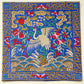 Chinese Japanese Crane Embroider Silk Brocade Shrine Table Cover Altar Cloth, 10.5”X10.5”, White/Blue/Red