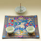 Chinese Japanese Crane Embroider Silk Brocade Shrine Table Cover Altar Cloth, 10.5”X10.5”, White/Blue/Red