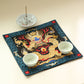 Oriental Chinese Dragon Silk Brocade Shrine Table Cover Altar Cloth, 10.5”X10.5”, Yellow/Red/Black