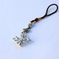 Tibetan Cross Vajra Keychain Bag Zipper Charm, Buddhist Car Mirror Charm, Chinese Feng Shui Lanyard (T)