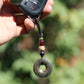 Tibetan Om Prayer Brass Keychain Bag Charm, Car Mirror Ornament, Chinese Buddhist Lanyard (S)