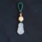 Carved Buddha Keychain Lucky Bag Charm Zipper Charm, White Jade-Look Resin Pendant, Tibetan Buddhism Car Mirror Charm Lanyard (S)