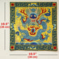 Oriental Chinese Dragon Silk Brocade Shrine Table Cover Altar Cloth, 10.5”X10.5”, Yellow/Red/Black