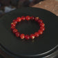 Ninja 9 Hand Seals Red Agate Onyx Bracelet, Japanese Ninja Kanji Beaded Bracelet (Q)