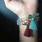 Yoga Energy Flow Chakra Quartz Crystal Bracelet, Buddhist Mala Bracelet.