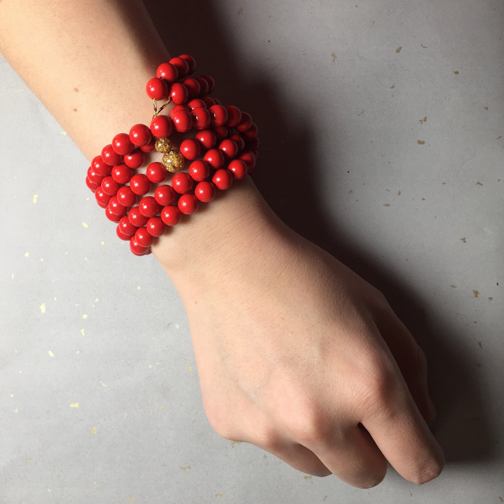 Red on sale mala necklace