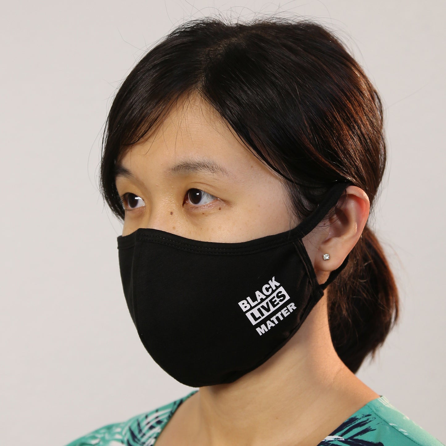 BLM Reusable Cloth Face Mask Covering, Black Lives Matter Slogan 2-Layer Cotton Outdoor Mask