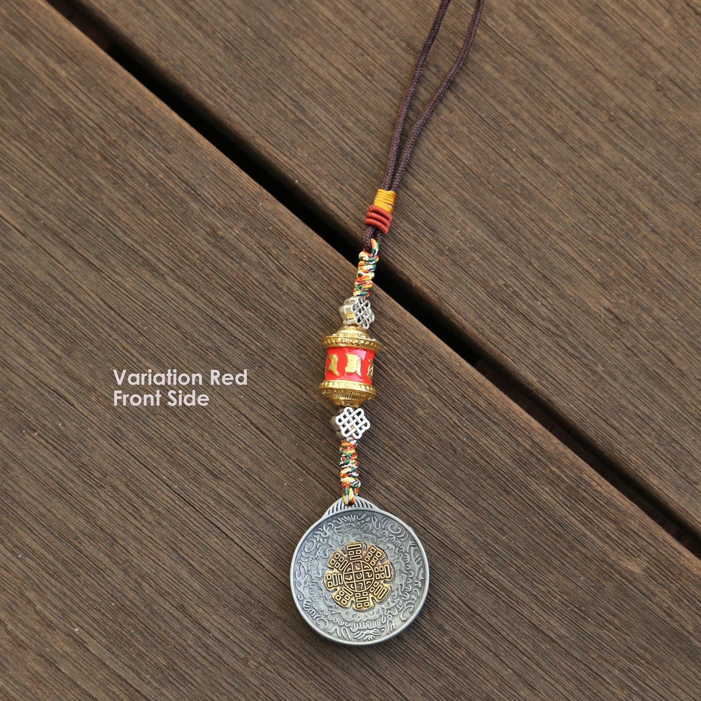 Colored Talisman & Prayer Wheel Protection Zipper Charm, Tibetan Style Keychain, Chinese Bagua Car Charm (T)