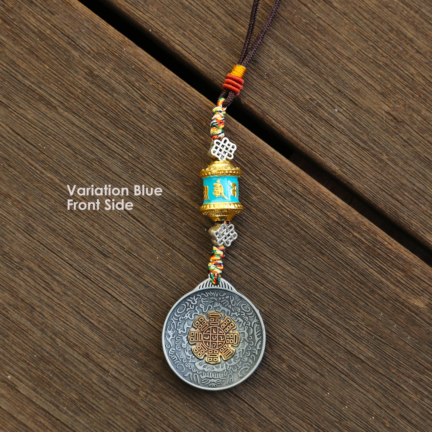 Colored Talisman & Prayer Wheel Protection Zipper Charm, Tibetan Style Keychain, Chinese Bagua Car Charm (T)