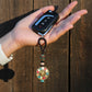 Tibetan Buddhist Conch and Om Prayer Symbol Keychain Zipper Charm, Buddhism Rearview Mirror Charm, Chinese FengShui Car Charm Lanyard (R)