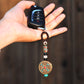 Tibetan Buddhist Vajra Protection Keychain Zipper Charm, Buddhism Rearview Mirror Charm, Chinese FengShui Car Charm Lanyard Keychain (R)