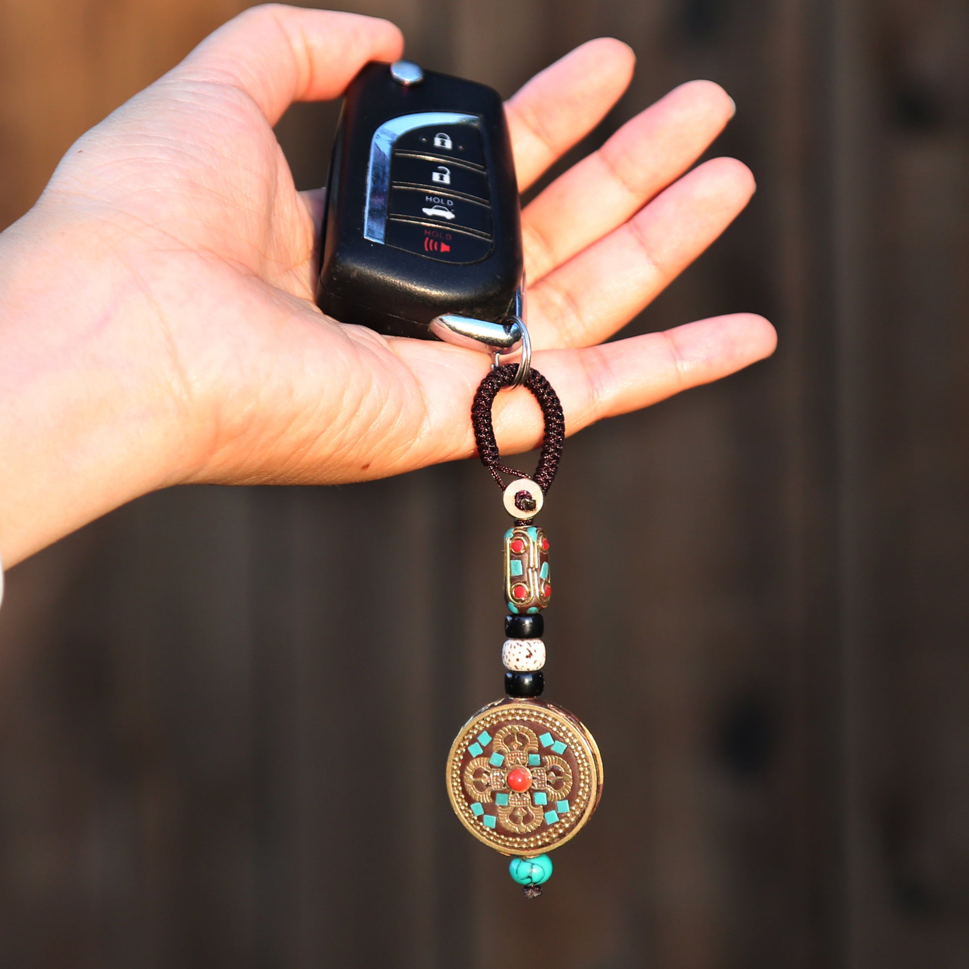 Buddha Keychain Yoga Accessories Bag Accessory Keychain Gold Keychain  Tibetan Buddha Handmade Keychain car Accessories 