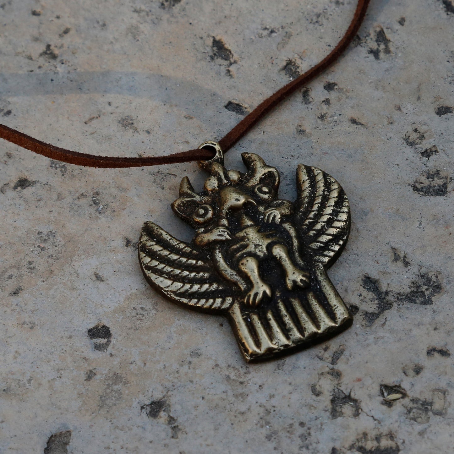 Vintage Tibetan Garuda Bird Necklace, Adjustable Tibetan Buddhism Charm #26 - ZentralDesigns