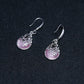 Pink Cat Eye Silver Boho Chic Dangle and Drop Earrings - ZentralDesigns