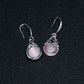 Pink Cat Eye Silver Boho Chic Dangle and Drop Earrings - ZentralDesigns