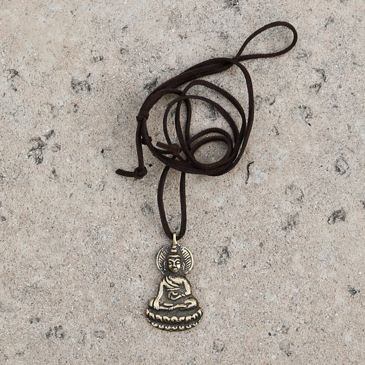 Tibetan Vintage Style Buddha Adjustable Necklace, Protection Rear View Mirror Charm #23 - ZentralDesigns