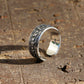 Adjustable Tibetan Buddhist Prayers Sterling Silver Ring, Mens Meditation Ring, Buddhist Symbol Ring - ZentralDesigns