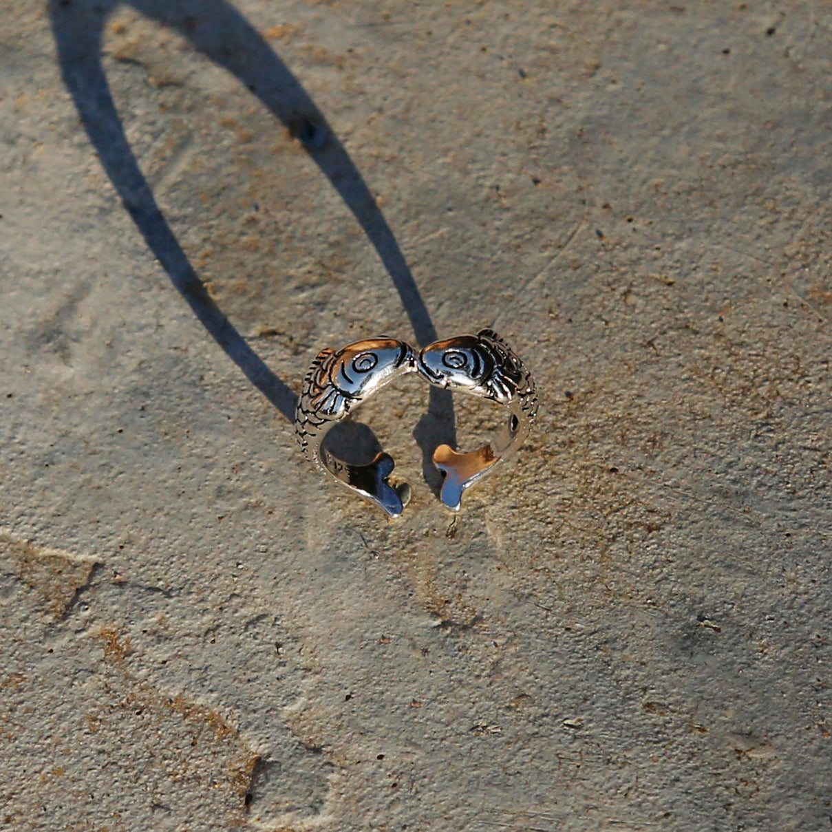 Kissing Fish Adjustable Sterling Silver Ring, Traditional Chinese Love and Luck Ring - ZentralDesigns