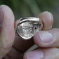 Guan Yin Bodhisattva Buddhist Prayers Symbols Sterling Silver Ring, Tibetan Buddhist Ring.