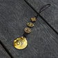 Brass Color Talisman Protection Zipper Charm, Tibetan Style Keychain, Chinese Bagua Car Charm - Large.