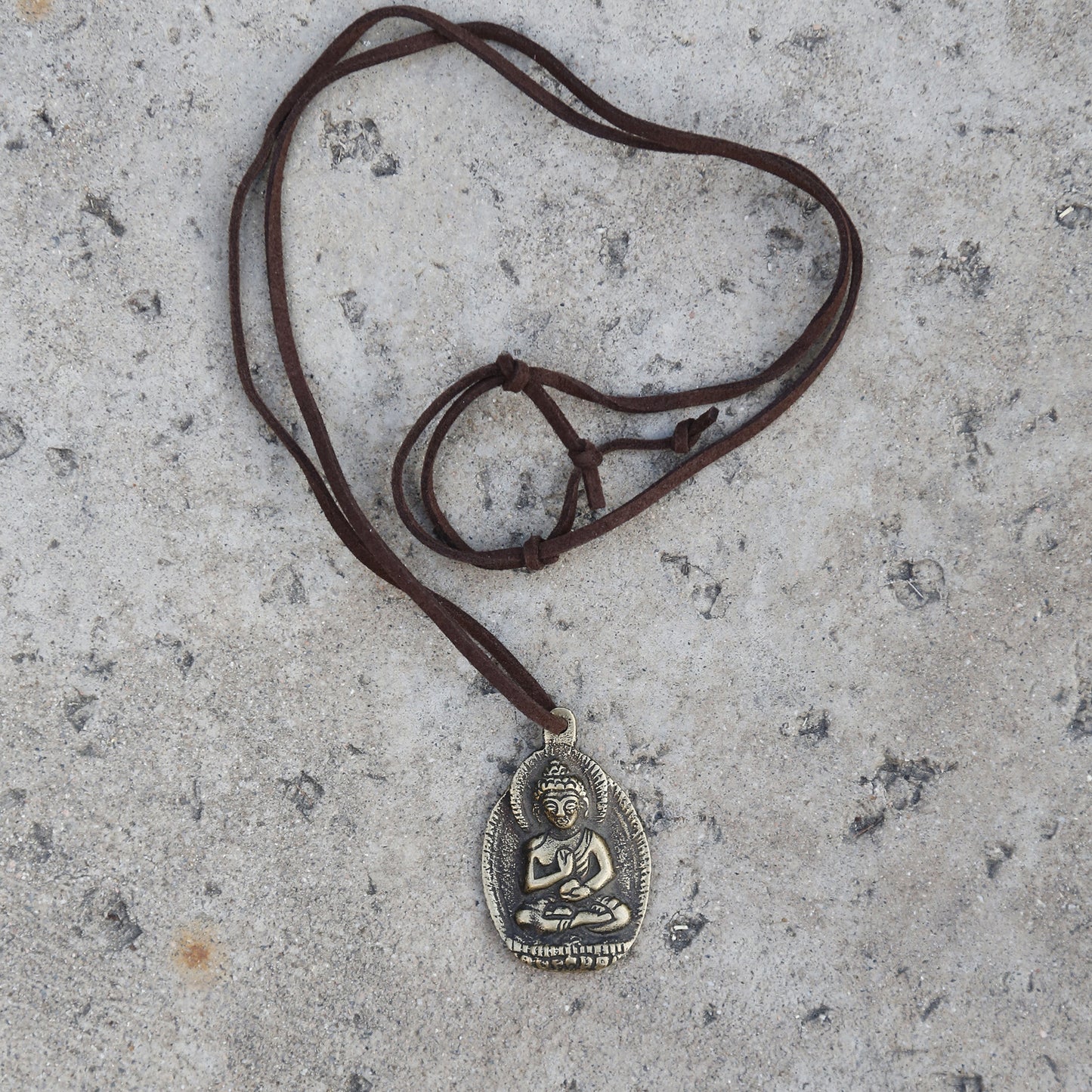 Tibetan Buddha Symbol Adjustable Necklace, Rear View Mirror Charm #9.