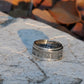 Tibetan Buddhist Prayer Silver Spinner Ring, Mens Meditation Ring, Buddhist Symbol Ring - ZentralDesigns
