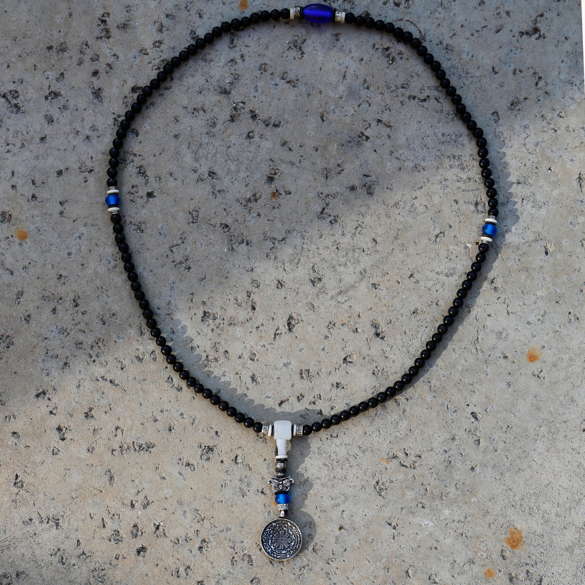 Tibetan Talisman Wood 108 Bead Mala Necklace, Black Wood 108 Bead Mala Wrap Bracelet - ZentralDesigns
