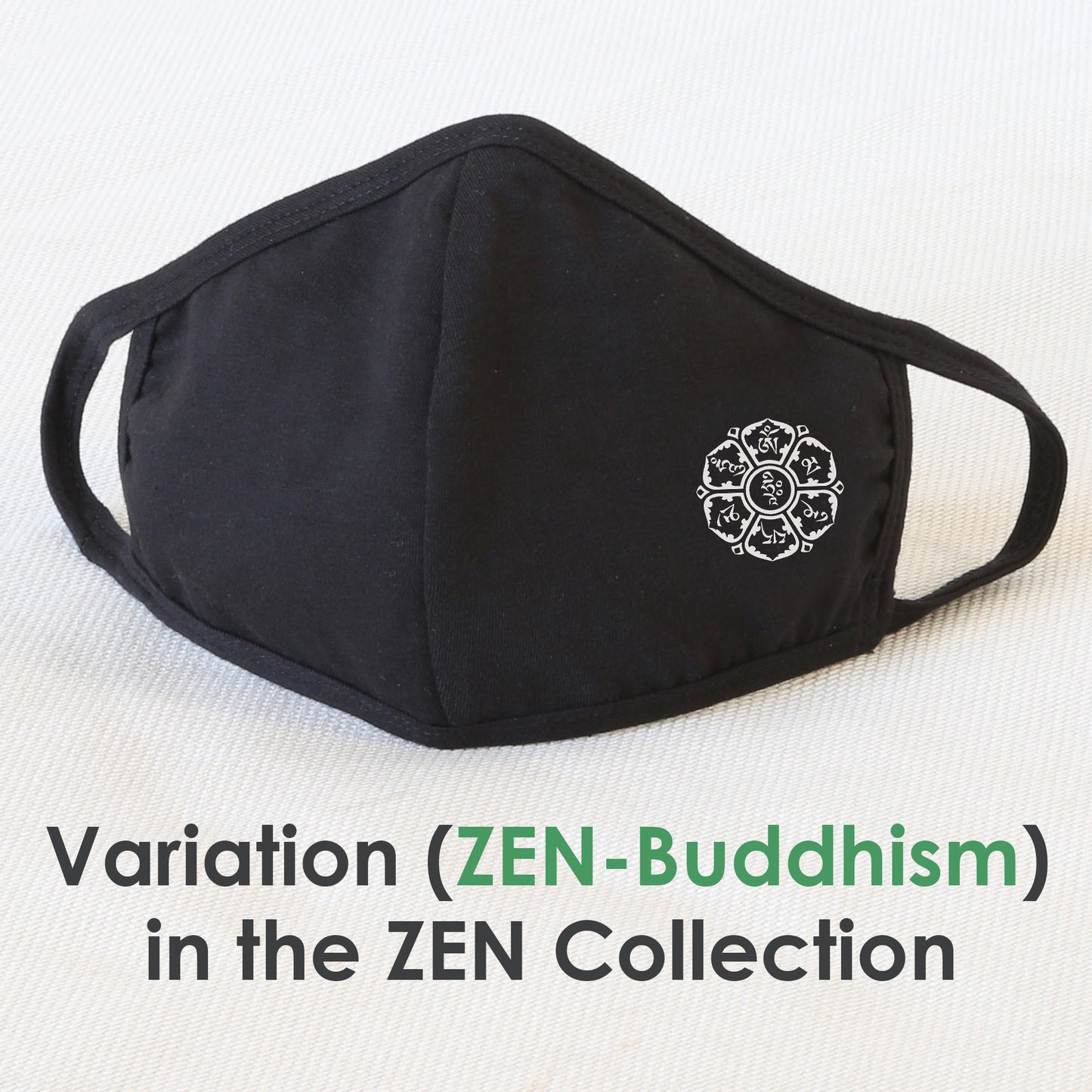 Reusable Cloth Face Mask Covering, Zen Buddhism 2-Layer Washable Cotton Mask