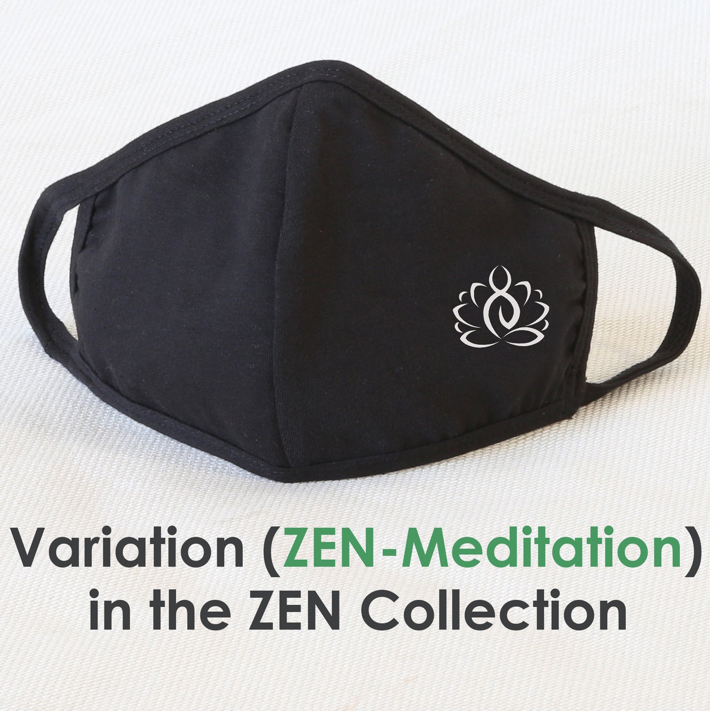Reusable Cloth Face Mask Covering, Zen Meditation 2-LayerWashable Cotton Mask