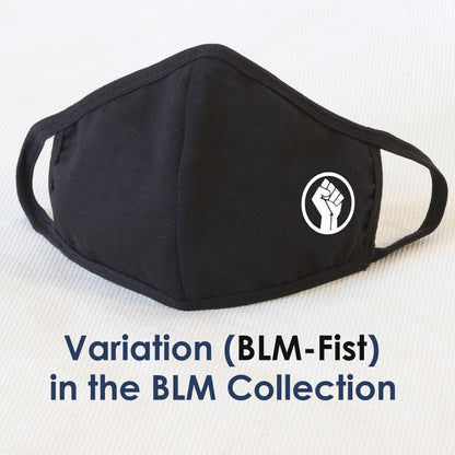 BLM Reusable Cloth Face Mask Covering, Black Lives Matter Fist Logo 2-Layer Cotton Outdoor Mask