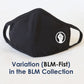 BLM Reusable Cloth Face Mask Covering, Black Lives Matter Letter Logo 2-Layer Cotton Outdoor Mask